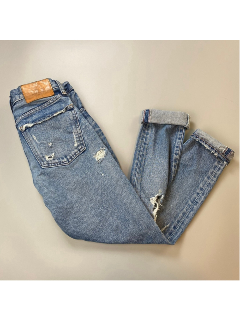 Moussy Vintage Jeans Blue 24 HOWA Selvedge Distressed Japanese Denim Luxury